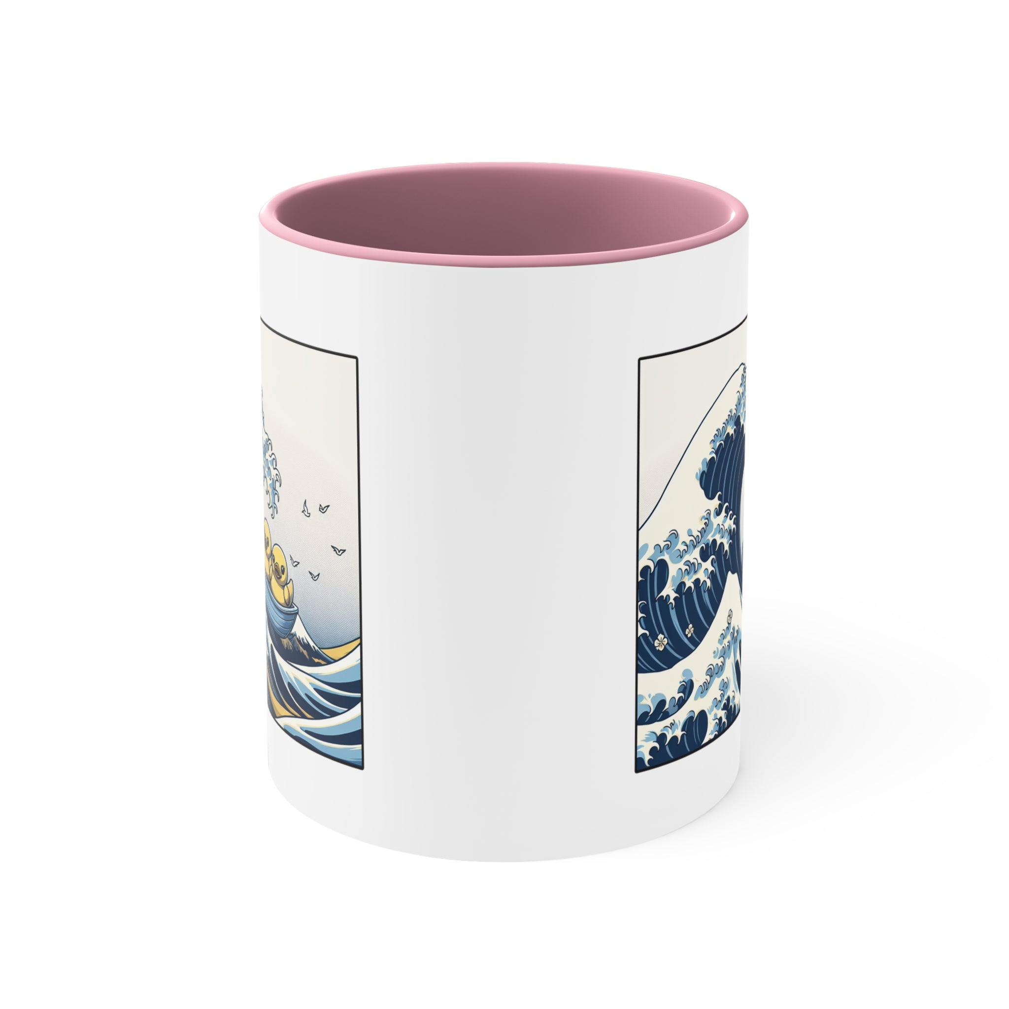The Great Duck Off Kanagawa Wave Coffee Mug, 11oz Gift For Him Gift For Her Cute Couple Artistic Mug