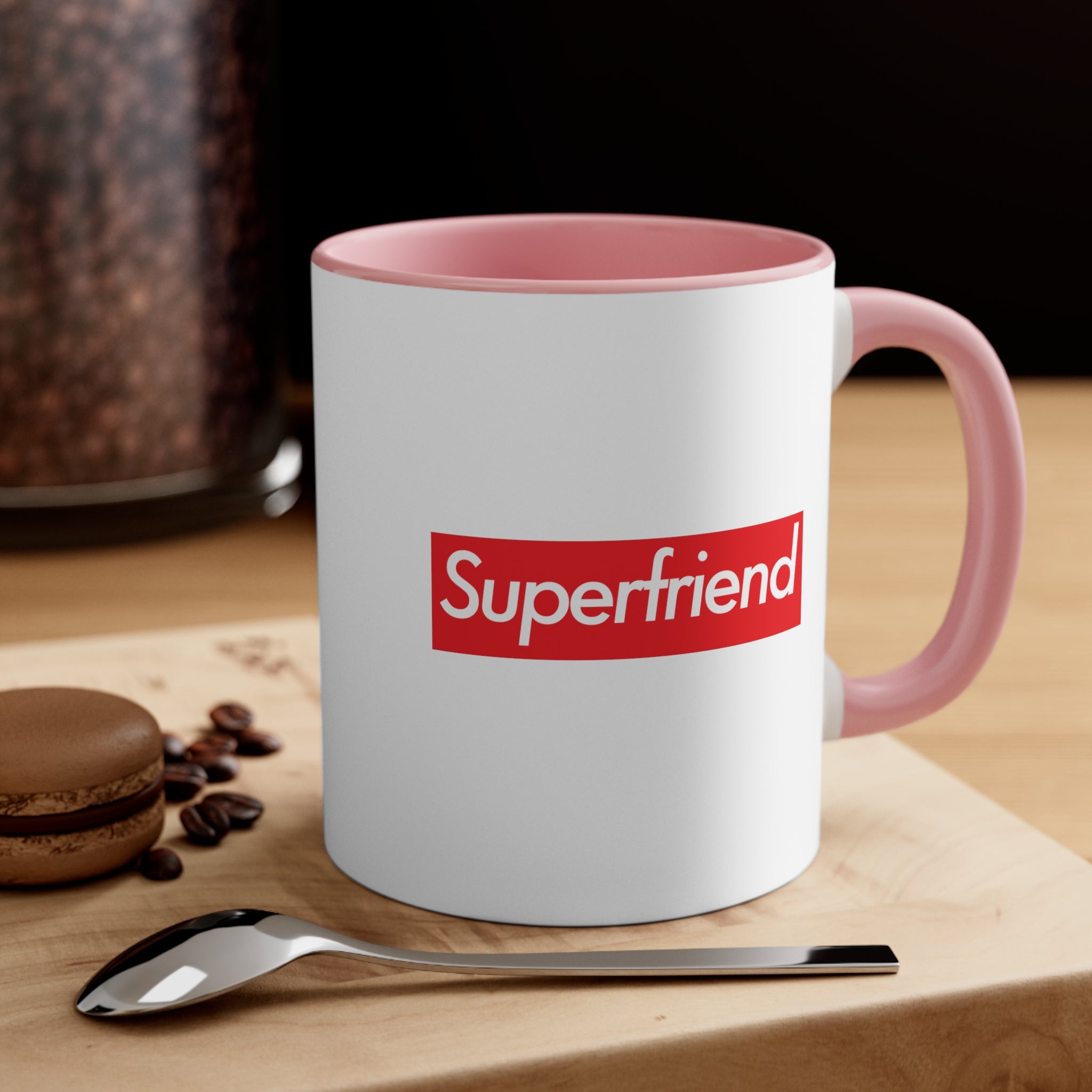 Superfriend Accent Coffee Mug, 11oz super Inspired Funny Friend Friends Appreciation Gift For Colleague Thank You Thankful Birthday Christmas