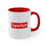 Load image into Gallery viewer, Superboss Accent Coffee Mug, 11oz super Inspired Funny Boss Bosses Appreciation Gift For Manager Thank You Thankful Birthday Christmas
