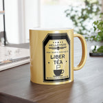 Load image into Gallery viewer, Helldivers 2 Metallic Mug Shiny (Silver\Gold) Helldiver Gift For Gamer Game Cup Mugs Cups Liberty Libertea Liber-tea Gifts Birthday Christmas
