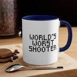 Load image into Gallery viewer, World&#39;s Worst Shooter Accent Coffee Mug, 11oz
