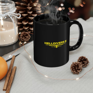 Helldivers 2 Logo Black Mug (11oz, 15oz) Gift For Him Gift For Her Gamer Game Gift Cup Funny Logo