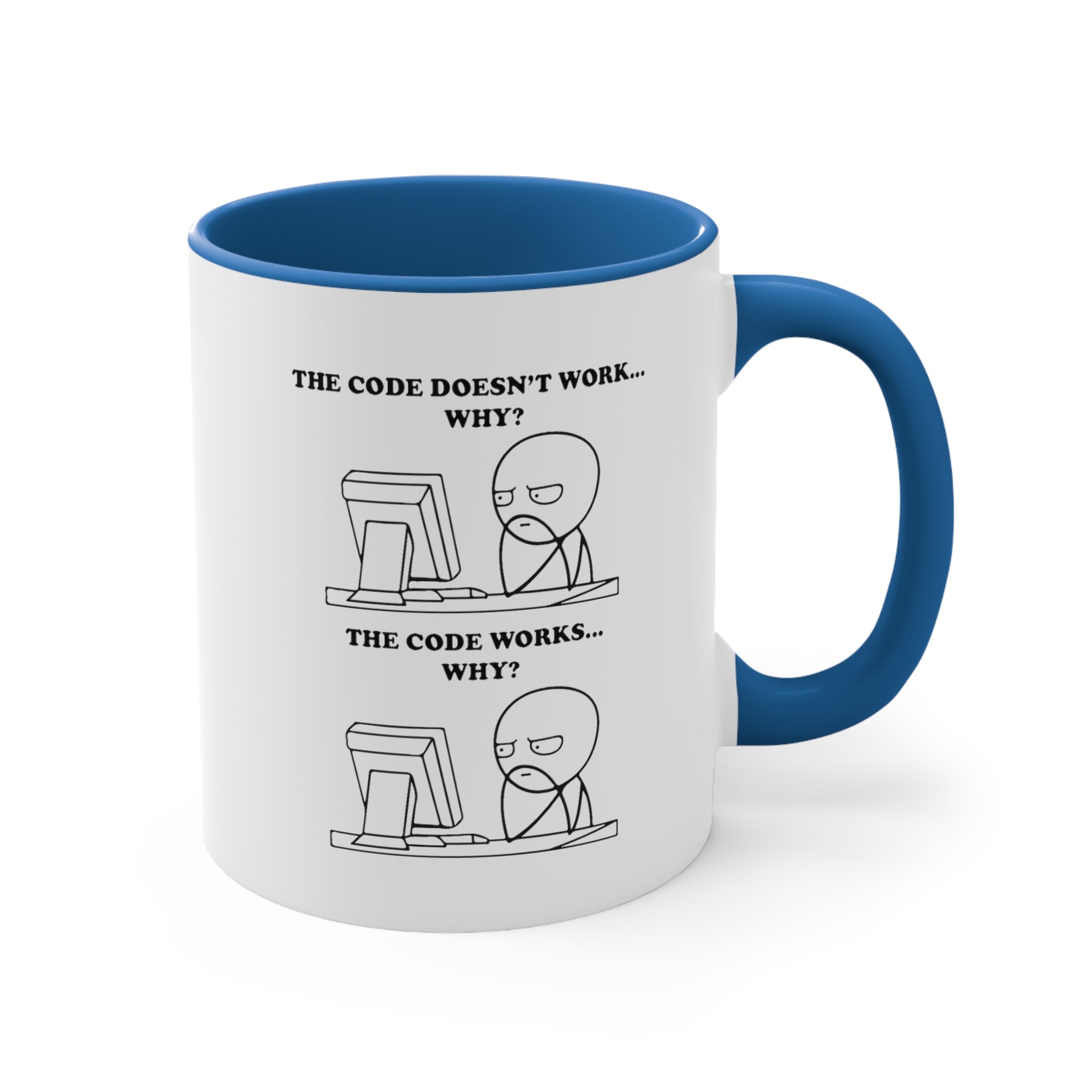 Programming Meme Accent Coffee Mug, 11oz