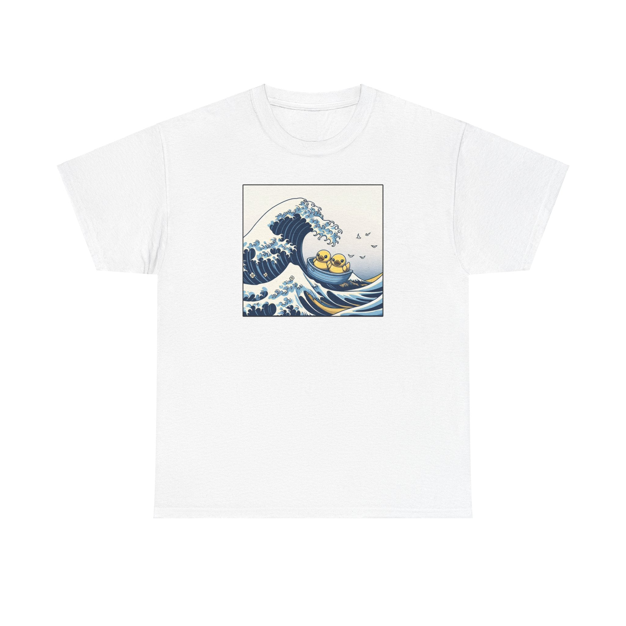 The Great Duck Off Kanagawa Wave T-shirt Unisex Heavy Cotton Tee Gift For Him Gift For Her Cute Japanese Couple Shirt Tshirt