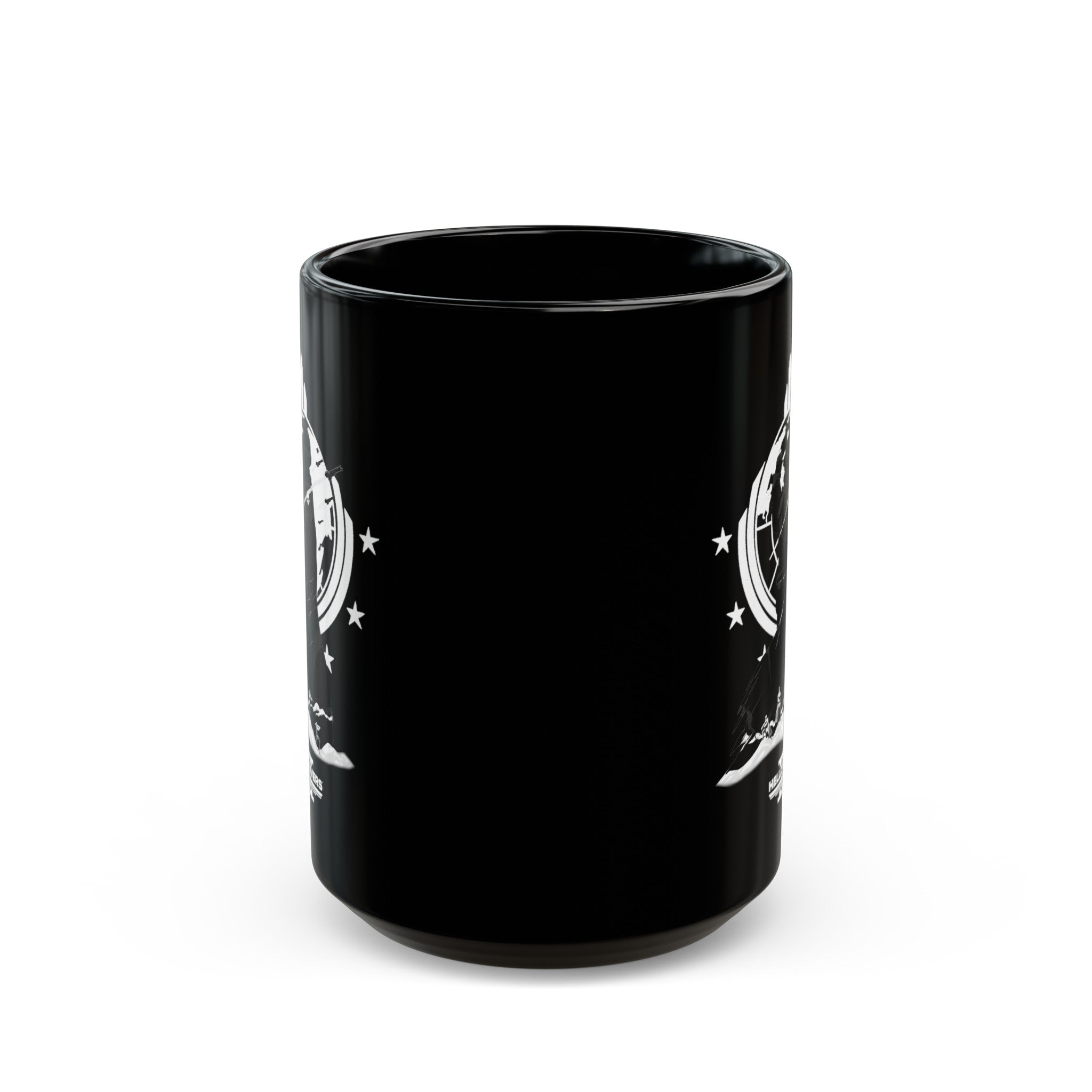 Helldivers 2 Black Mug (11oz, 15oz) Black & White Artistic Art Poster Design Minimalistic Gift Gamer Game Fanart Abstract Graphic Democracy Liberty Birthday Christmas