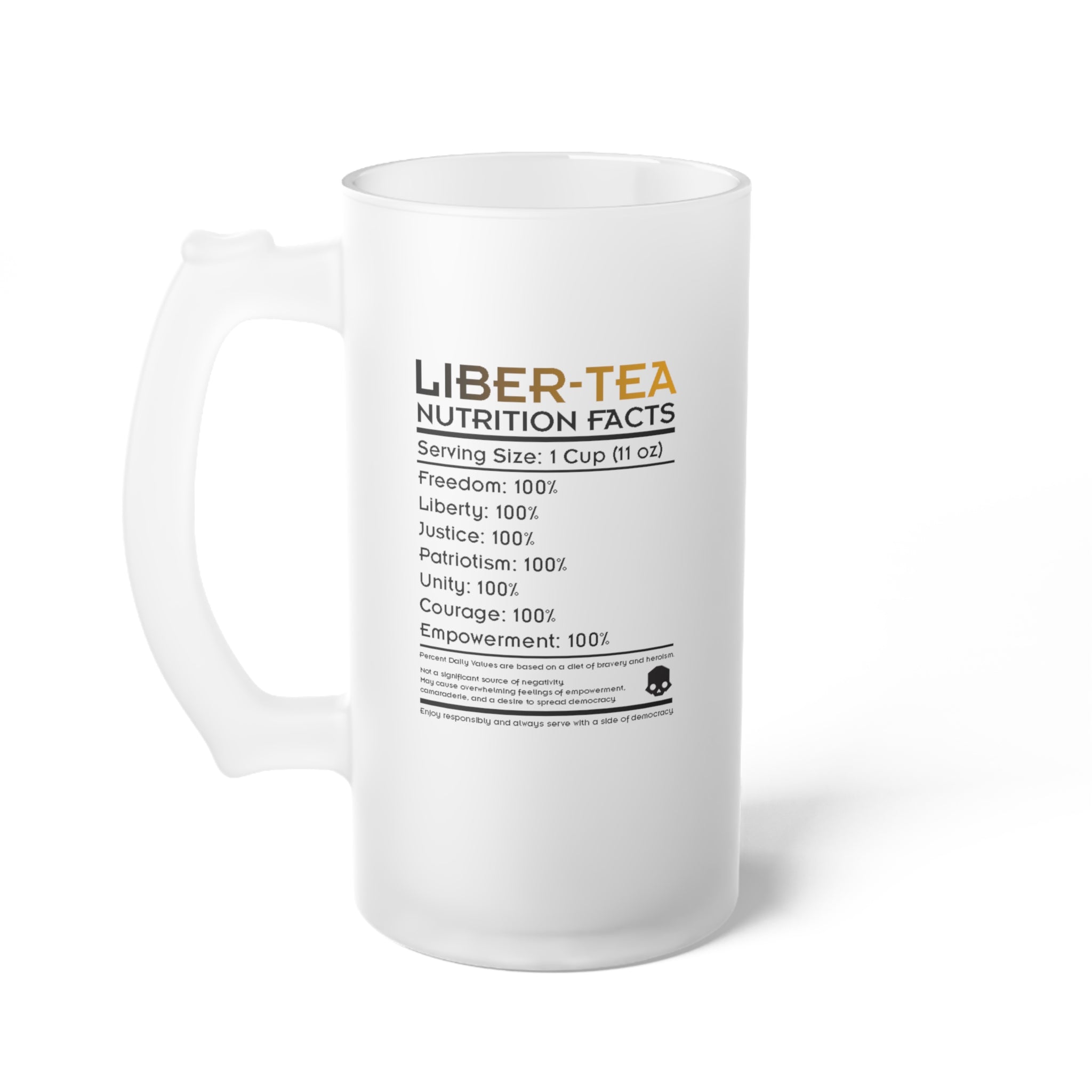 Helldivers 2 Liber-tea Frosted Glass Beer Mug Helldiver Cups Cup Mugs Gift For Him Her Gamer Liberty Libertea Liber-tea Funny Cute Cool Cup Gamer Game Gifts Birthday Christmas Valentine's