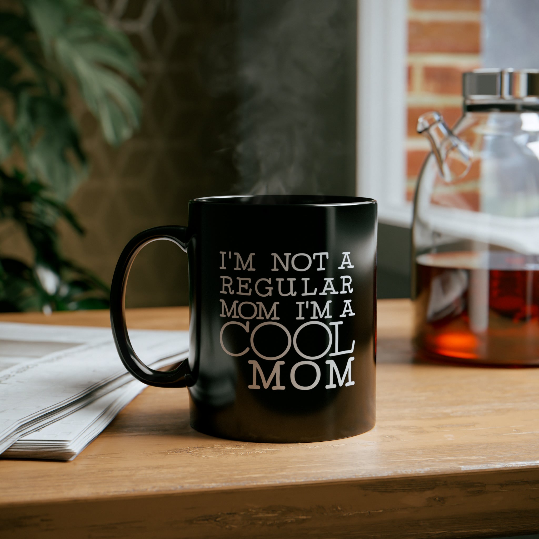 Mom Funny Black Mug (11oz, 15oz) I'm Not A Regular Mom I'm A Cool Mom Gift For Mom Mother's Day Gift Mother's Day Birthday Christmas Valentine's Gift Cup