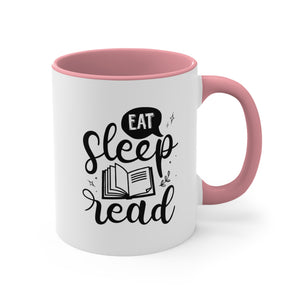 Eat Sleep Read Funny Coffee Mug, 11oz Bookworm Book Worm Book Reader Joke Humour Humor Birthday Christmas Valentine's Gift Cup