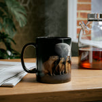 Load image into Gallery viewer, Three Capybara Moon Funny Capybara Meme Black Mug (11oz, 15oz) 3 Capybaras Meme Moon Interent Viral Cup
