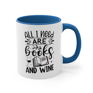 Books And Wine Funny Coffee Mug, 11oz Bookworm Book Worm Book Reader BookloverJoke Humour Humor Birthday Christmas Valentine's Gift Cup