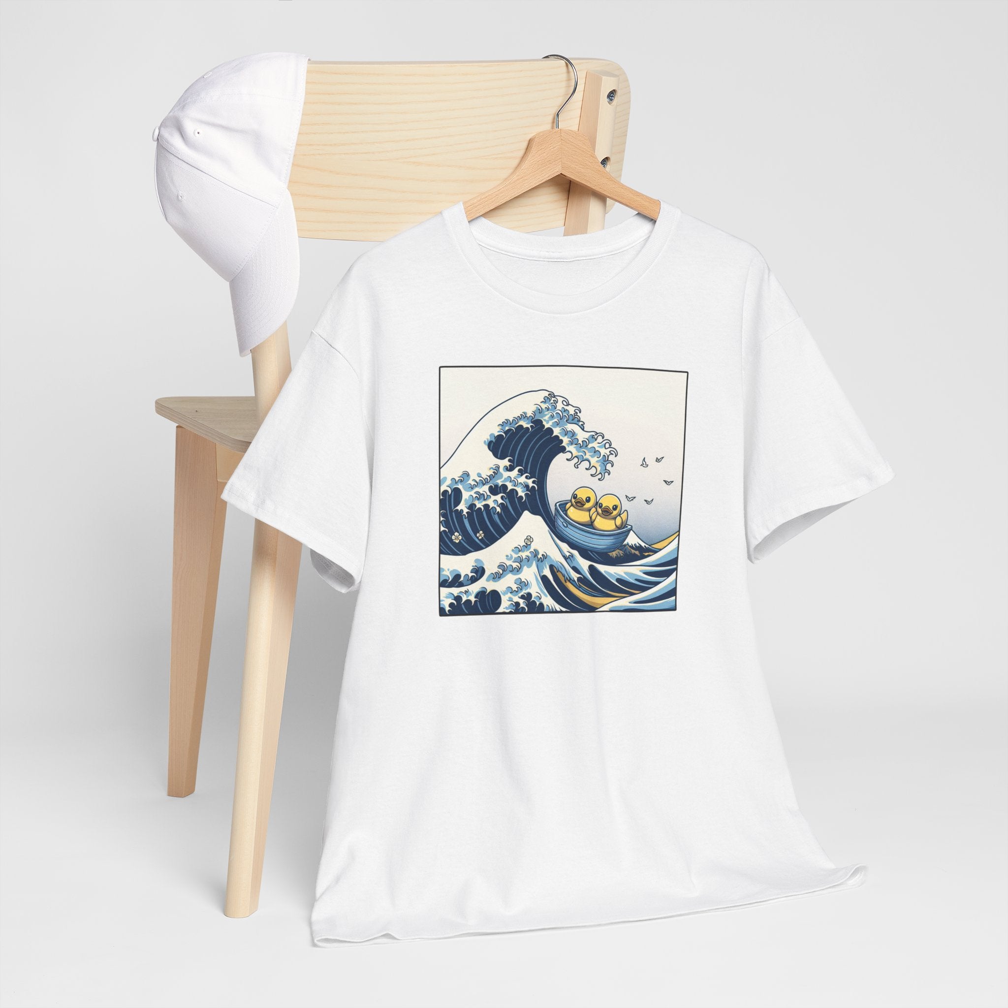 The Great Duck Off Kanagawa Wave T-shirt Unisex Heavy Cotton Tee Gift For Him Gift For Her Cute Japanese Couple Shirt Tshirt