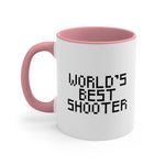 Load image into Gallery viewer, World&#39;s Best Shooter Accent Coffee Mug, 11oz
