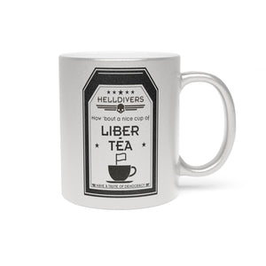 Helldivers 2 Metallic Mug Shiny (Silver\Gold) Helldiver Gift For Gamer Game Cup Mugs Cups Liberty Libertea Liber-tea Gifts Birthday Christmas