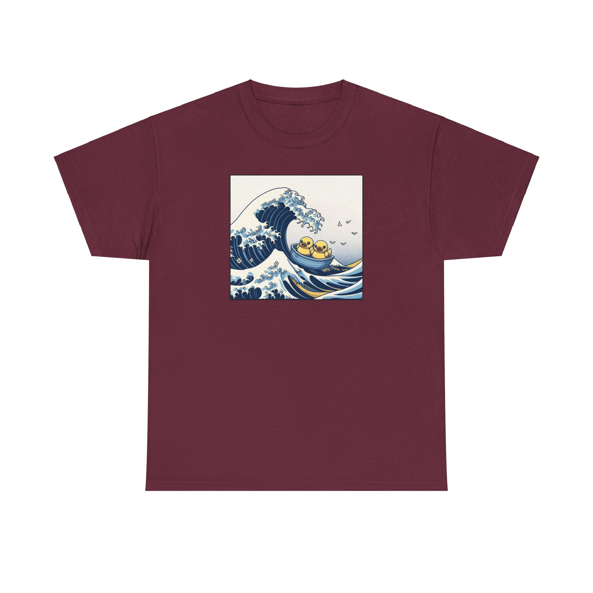 The Great Duck Off Kanagawa Wave T-shirt Unisex Heavy Cotton Tee Gift For Him Gift For Her Cute Japanese Couple Shirt Tshirt