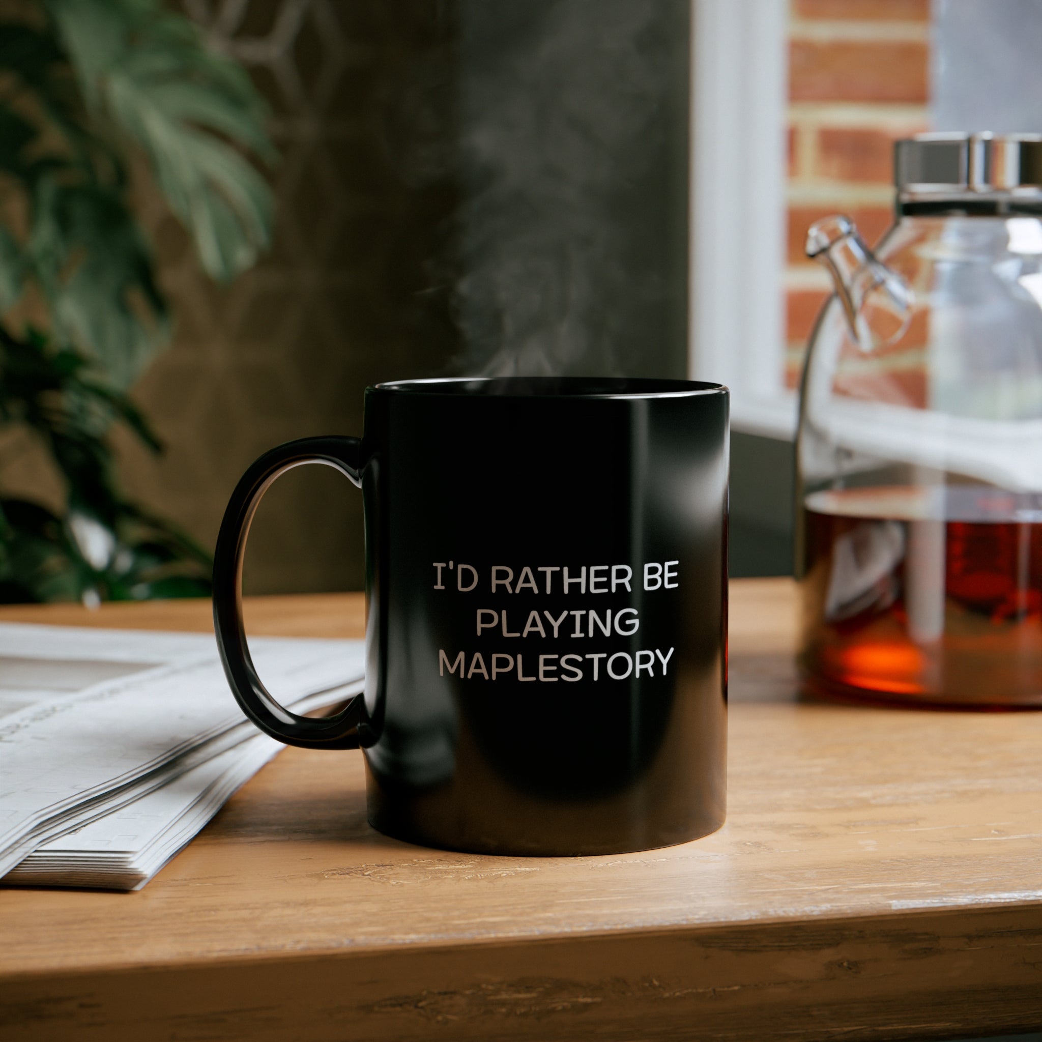 Maplestory I'd Rather Be Black Mug (11oz, 15oz) cups mugs cup Gamer Gift For Him Her Game Cup Cups Mugs Birthday Christmas Valentine's Anniversary Gifts