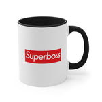 Load image into Gallery viewer, Superboss Accent Coffee Mug, 11oz super Inspired Funny Boss Bosses Appreciation Gift For Manager Thank You Thankful Birthday Christmas
