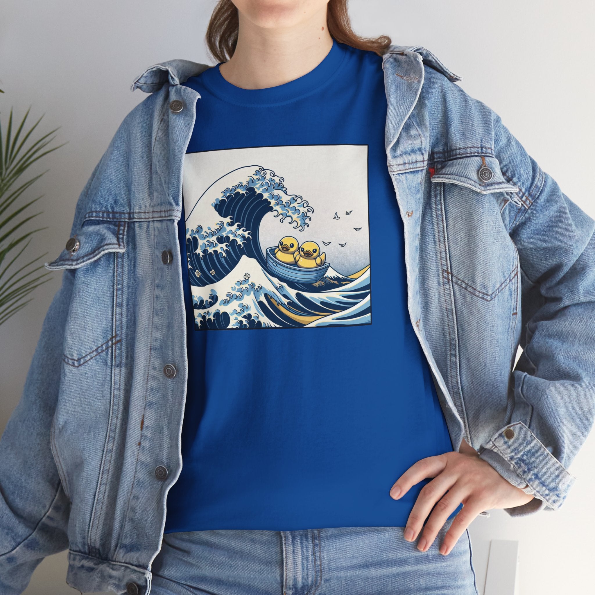 The Great Duck Off Kanagawa Wave T-shirt Unisex Heavy Cotton Tee Gift For Him Gift For Her Cute Japanese Couple Shirt Tshirt