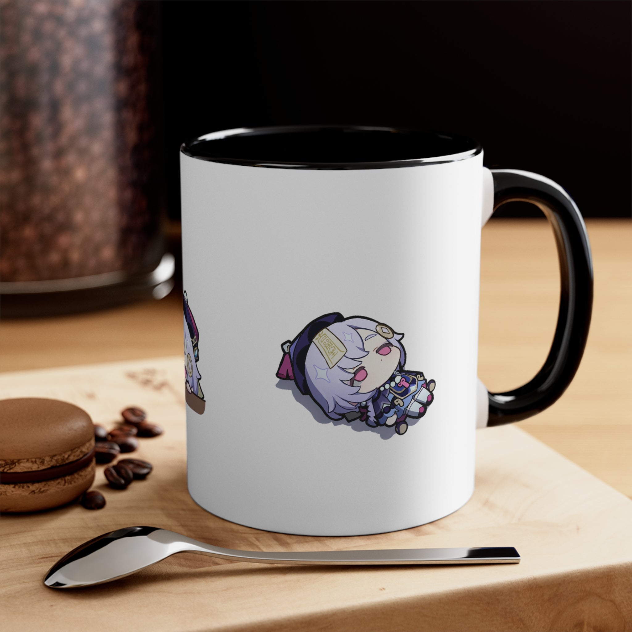 Qiqi Genshin Impact Accent Coffee Mug, 11oz Cups Mugs Cup Gift For Gamer Gifts Game Anime Fanart Fan Birthday Valentine's Christmas