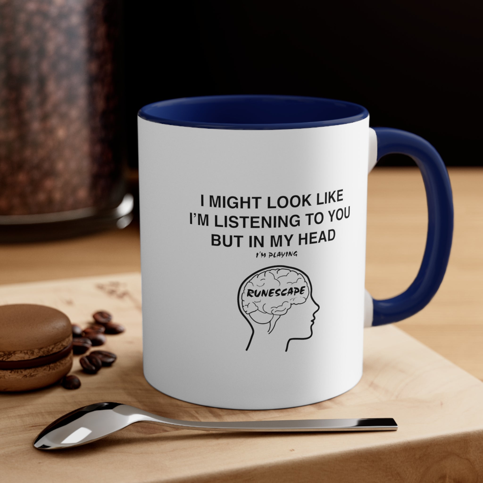 Runescape Funny Coffee Mug, 11oz I Might Look Like I'm Listening Joke Humour Humor Birthday Christmas Valentine's Gift Cup