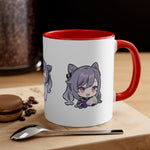 Load image into Gallery viewer, Keqing Genshin Impact Accent Coffee Mug, 11oz Cups Mugs Cup Gift For Gamer Gifts Game Anime Fanart Fan Birthday Valentine&#39;s Christmas
