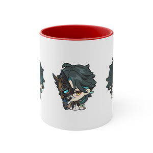 Xiao Genshin Impact Accent Coffee Mug, 11oz Cups Mugs Cup Gift For Gamer Gifts Game Anime Fanart Fan Birthday Valentine's Christmas