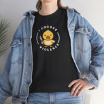 Load image into Gallery viewer, Cute I Choose Violence Duck Black White Unisex Heavy Cotton Tee Cool Graphic Meme Tees Birthday Christmas Valentine&#39;s Couple Gift For Her Him
