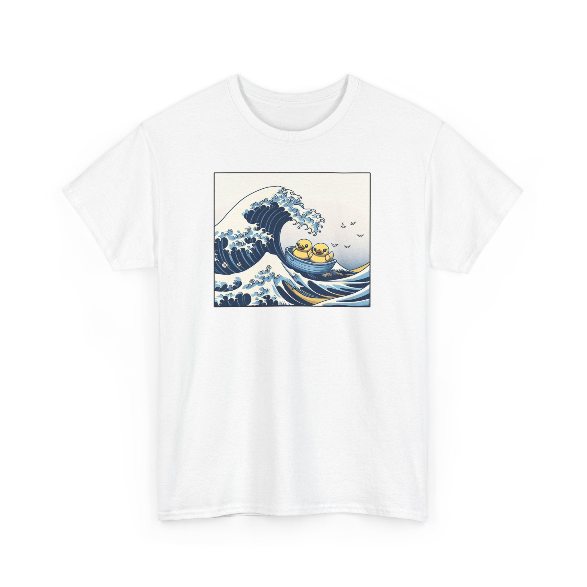 The Great Duck Off Kanagawa Wave T-shirt Unisex Heavy Cotton Tee Gift For Him Gift For Her Cute Japanese Couple Shirt Tshirt