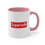 Load image into Gallery viewer, Superwife Accent Coffee Mug, 11oz super Inspired Funny Wife Lover Appreciation Gift For Partner Wedding Thank You Thankful Birthday Christmas
