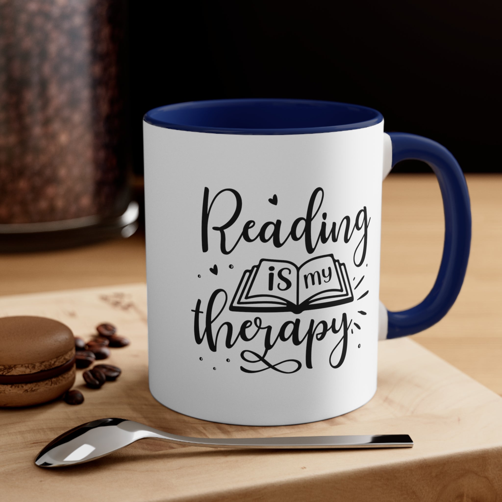 Reading Is My Therapy Coffee Mug, 11oz Bookworm Book Worm Book Reader Joke Humour Humor Birthday Christmas Valentine's Gift Cup