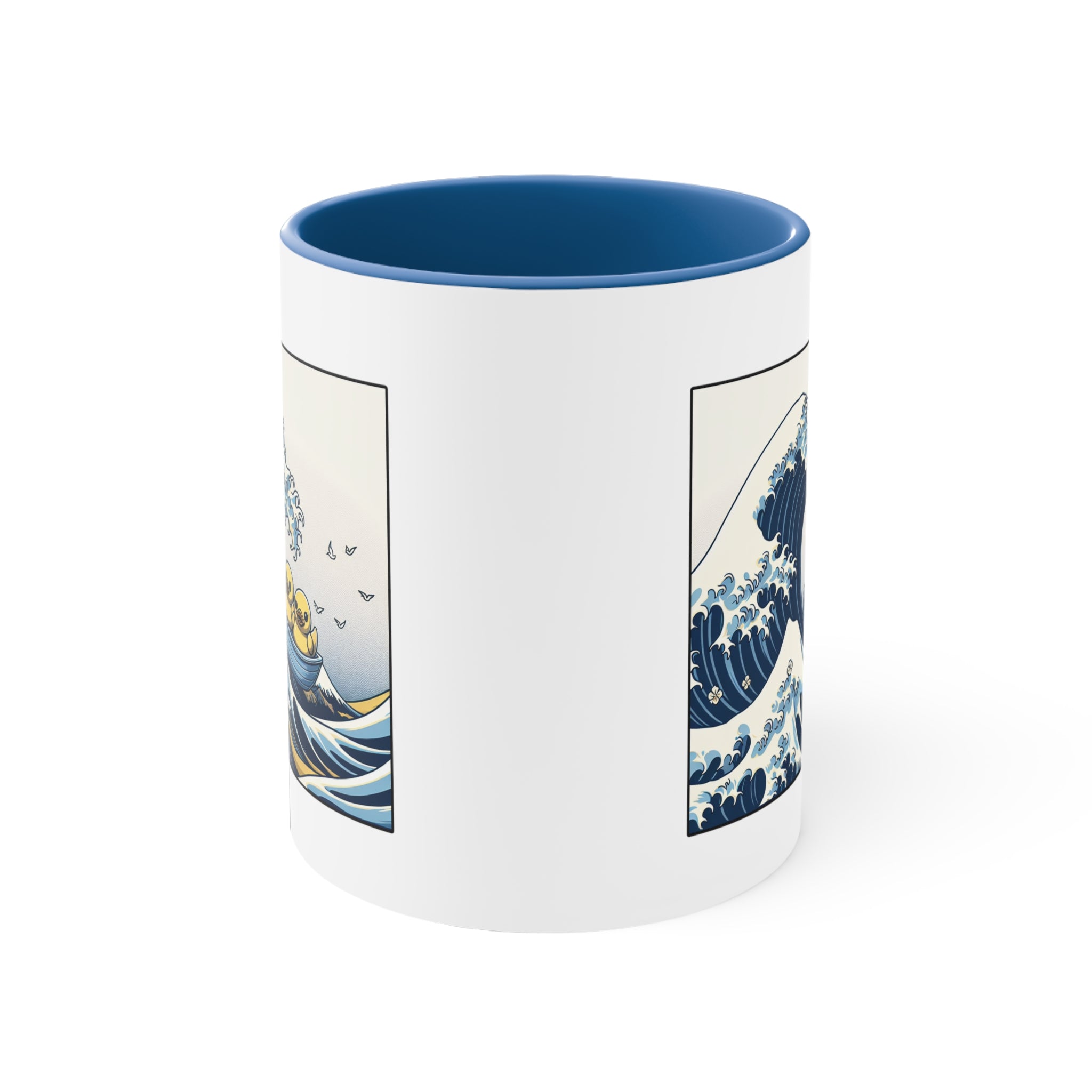 The Great Duck Off Kanagawa Wave Coffee Mug, 11oz Gift For Him Gift For Her Cute Couple Artistic Mug