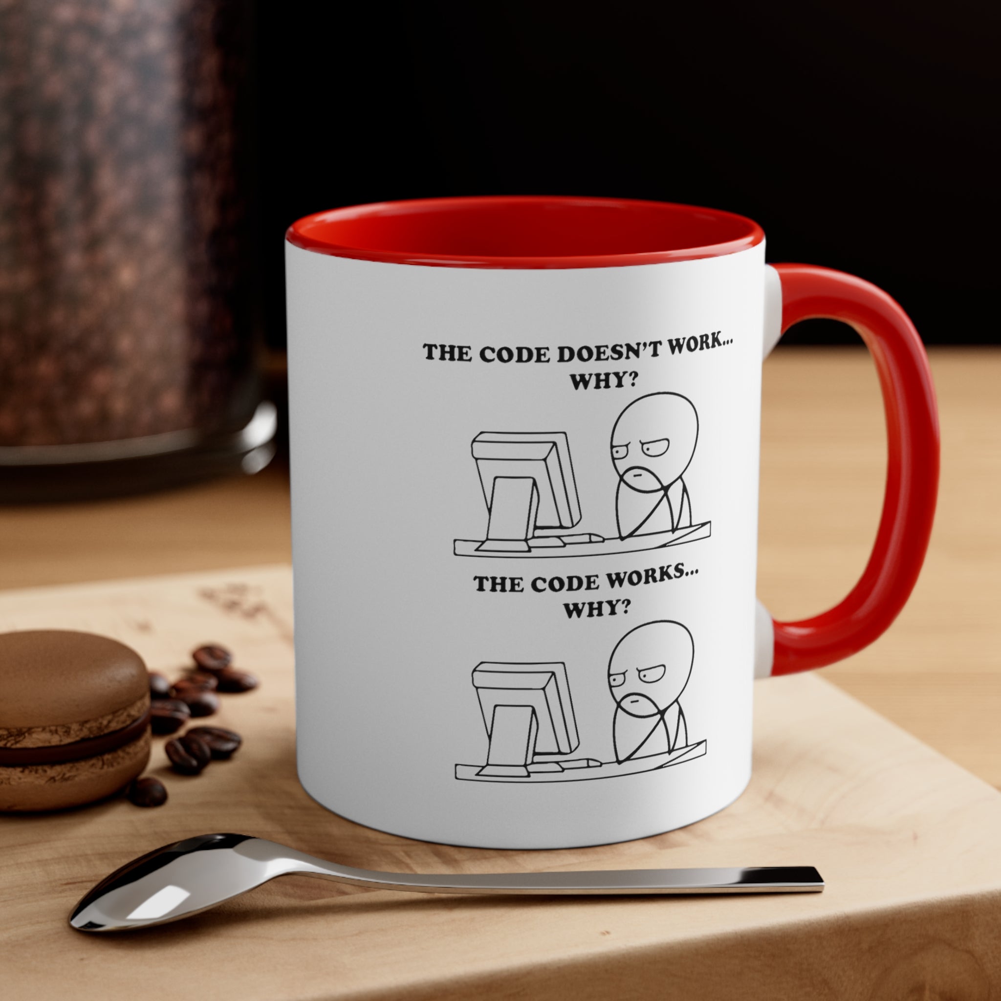 Programming Meme Accent Coffee Mug, 11oz