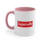 Load image into Gallery viewer, Superwife Accent Coffee Mug, 11oz super Inspired Funny Wife Lover Appreciation Gift For Partner Wedding Thank You Thankful Birthday Christmas
