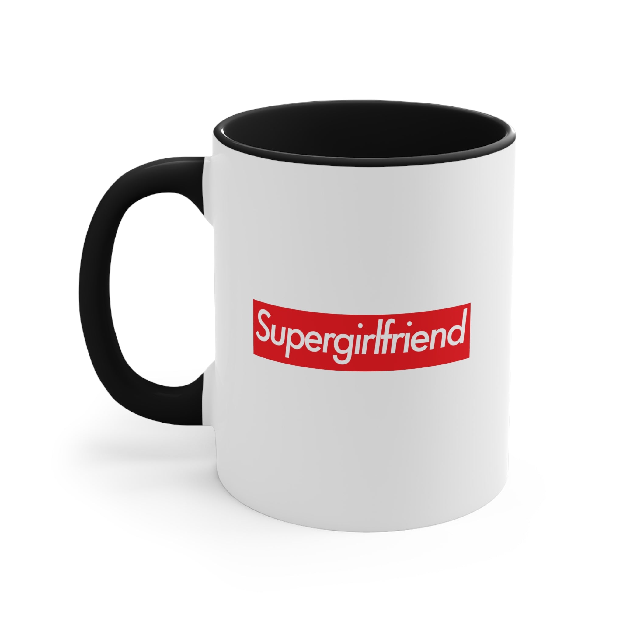 Supergirlfriend Accent Coffee Mug, 11oz super Inspired Funny Girlfriend Girl Friend Appreciation Gift For Valentine Lover Love Valentine's Thank You Thankful Birthday Christmas