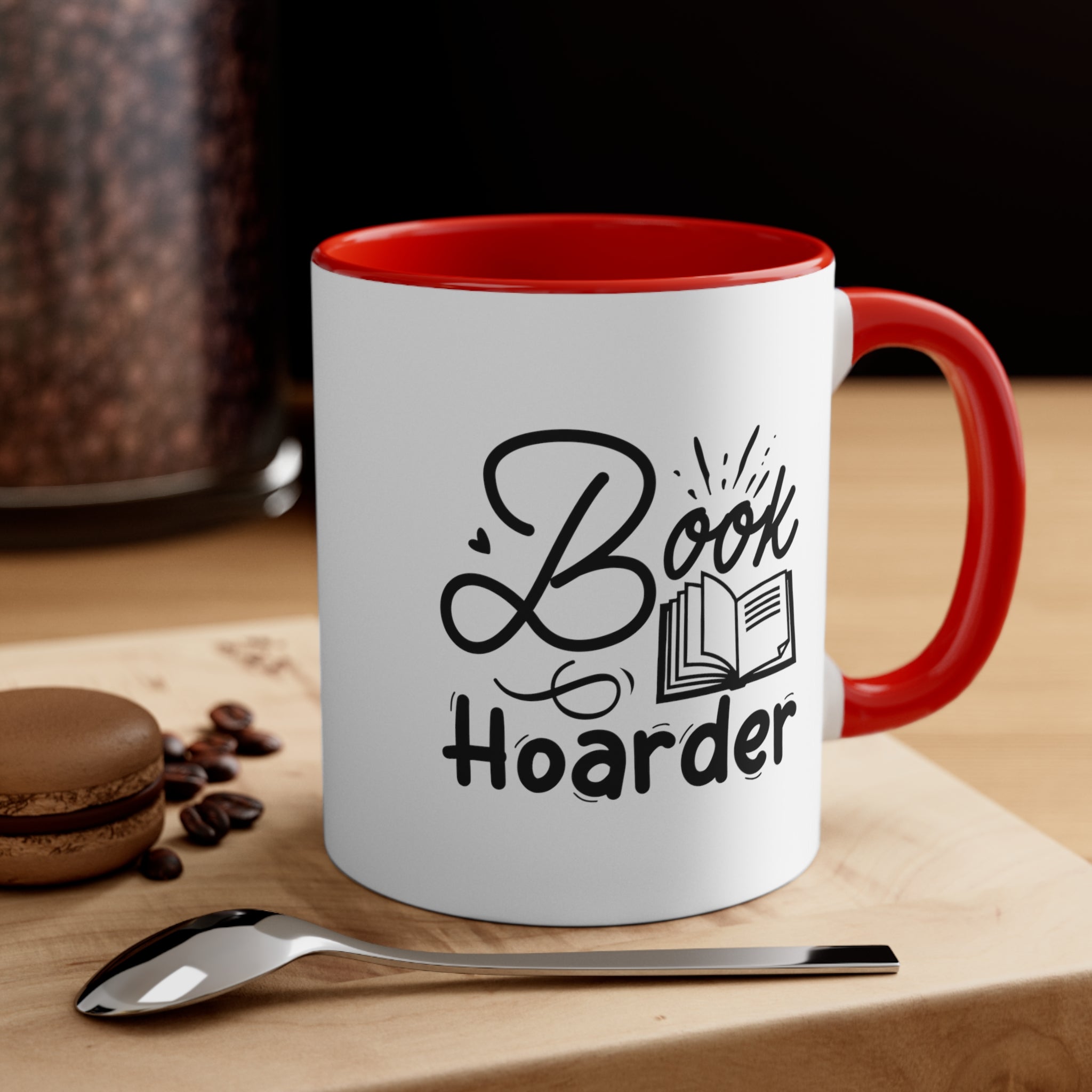 Book Hoarder Funny Coffee Mug, 11oz Bookworm Book Worm Book Reader Joke Humour Humor Birthday Christmas Valentine's Gift Cup