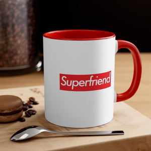 Superfriend Accent Coffee Mug, 11oz super Inspired Funny Friend Friends Appreciation Gift For Colleague Thank You Thankful Birthday Christmas