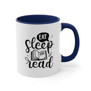 Eat Sleep Read Funny Coffee Mug, 11oz Bookworm Book Worm Book Reader Joke Humour Humor Birthday Christmas Valentine's Gift Cup