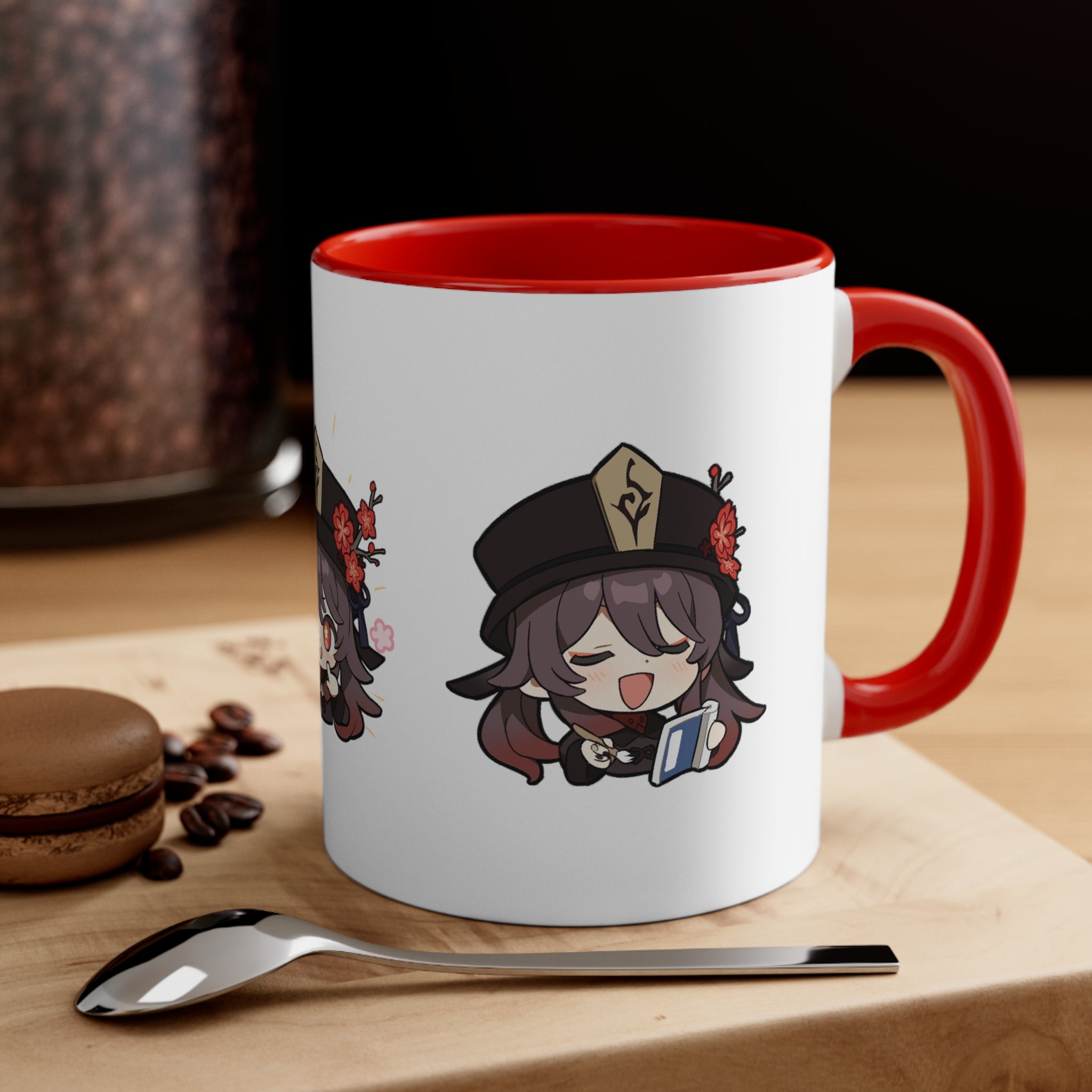 Hutao Genshin Impact Accent Coffee Mug, 11oz Cups Mugs Cup Gift For Gamer Gifts Game Anime Fanart Fan Birthday Valentine's Christmas