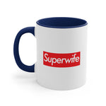 Load image into Gallery viewer, Superwife Accent Coffee Mug, 11oz super Inspired Funny Wife Lover Appreciation Gift For Partner Wedding Thank You Thankful Birthday Christmas
