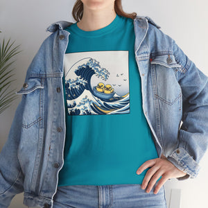 The Great Duck Off Kanagawa Wave T-shirt Unisex Heavy Cotton Tee Gift For Him Gift For Her Cute Japanese Couple Shirt Tshirt