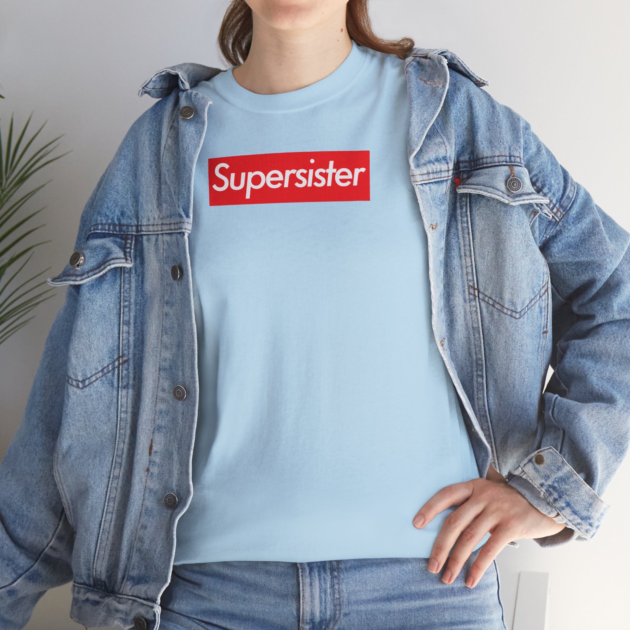 Supersister Unisex Heavy Cotton Tee Shirt T-shirt super Inspired Funny Sister Sisters Appreciation Gift For Sis Thank You Thankful Birthday Christmas