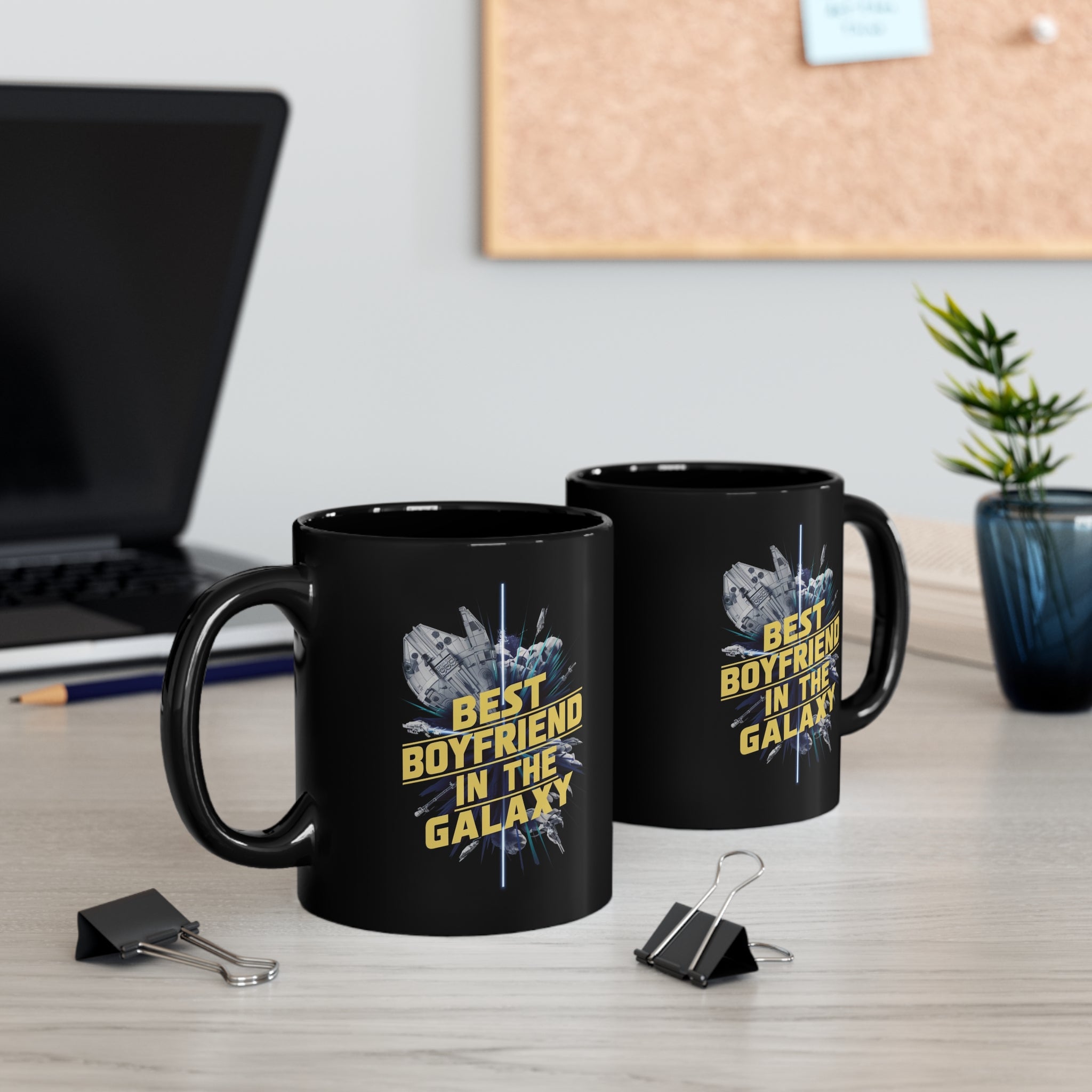 Best Boyfriend In The Galaxy Black Mug (11oz, 15oz) Space Themed Birthday Birthday Christmas Gift Cup Nostalgia Nostalgic