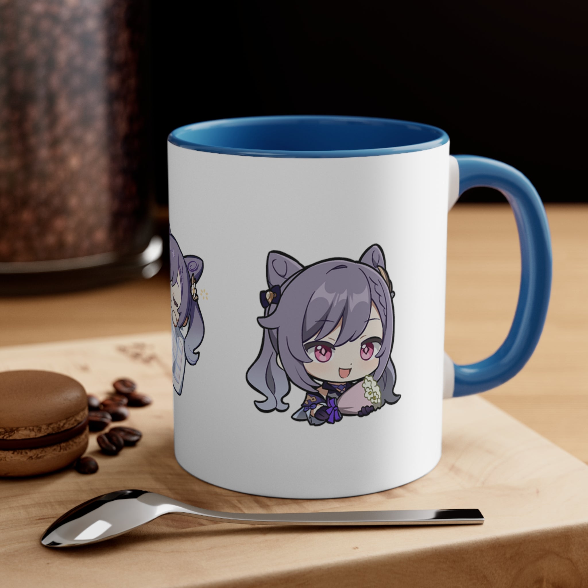 Keqing Genshin Impact Accent Coffee Mug, 11oz Cups Mugs Cup Gift For Gamer Gifts Game Anime Fanart Fan Birthday Valentine's Christmas