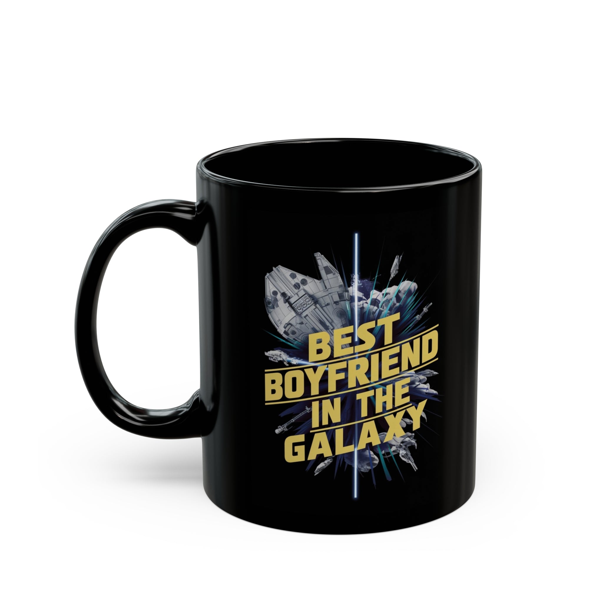 Best Boyfriend In The Galaxy Black Mug (11oz, 15oz) Space Themed Birthday Birthday Christmas Gift Cup Nostalgia Nostalgic