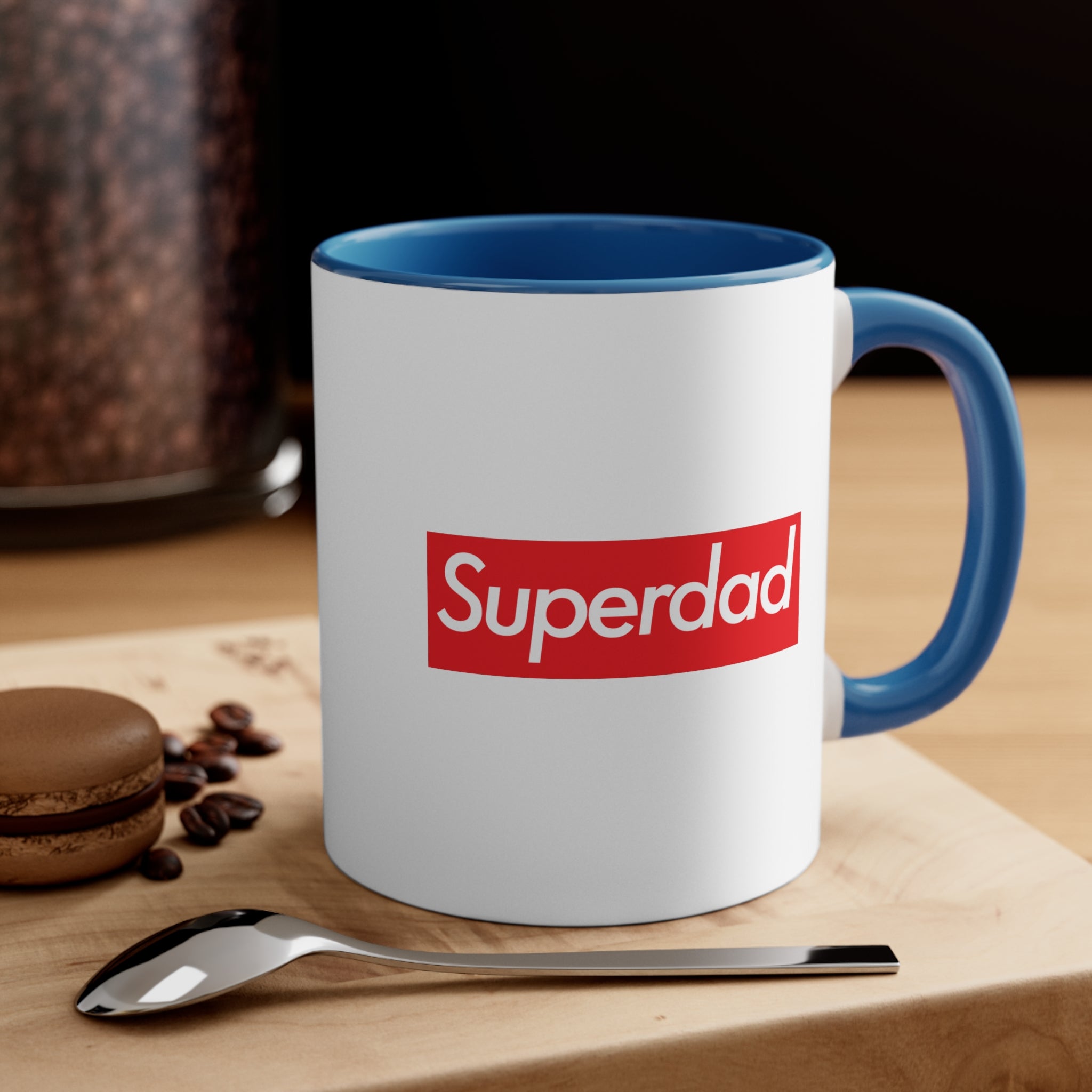 Superdad Accent Coffee Mug, 11oz super Inspired Funny Dad Father Appreciation Gift For Dads Fathers Day Thank You Thankful Love Birthday Christmas