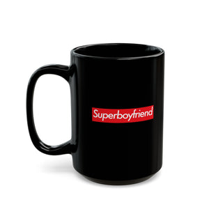 Superboyfriend Black Mug (11oz, 15oz) super Inspired Funny Boyfriend Appreciation Gift For Boyfriends BF Thank You Thankful Lover Love Birthday Christmas