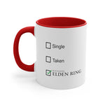 Load image into Gallery viewer, Elden Ring SIngle Taken Accent Coffee Mug, 11oz Gift For Him Gift For Her Birthday Christmas Valentine Gift
