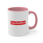Load image into Gallery viewer, Superbestfriend Accent Coffee Mug, 11oz super Inspired Funny Bestfriend Best Friend Bestfriends Appreciation Gift For BFF Thank You Thankful Birthday Christmas
