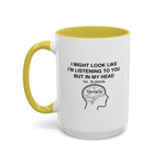 Load image into Gallery viewer, Terraria Gamer Mug — "I Might Look Like I’m Listening to You But In My Head I’m Playing Terraria" (11oz/15oz)
