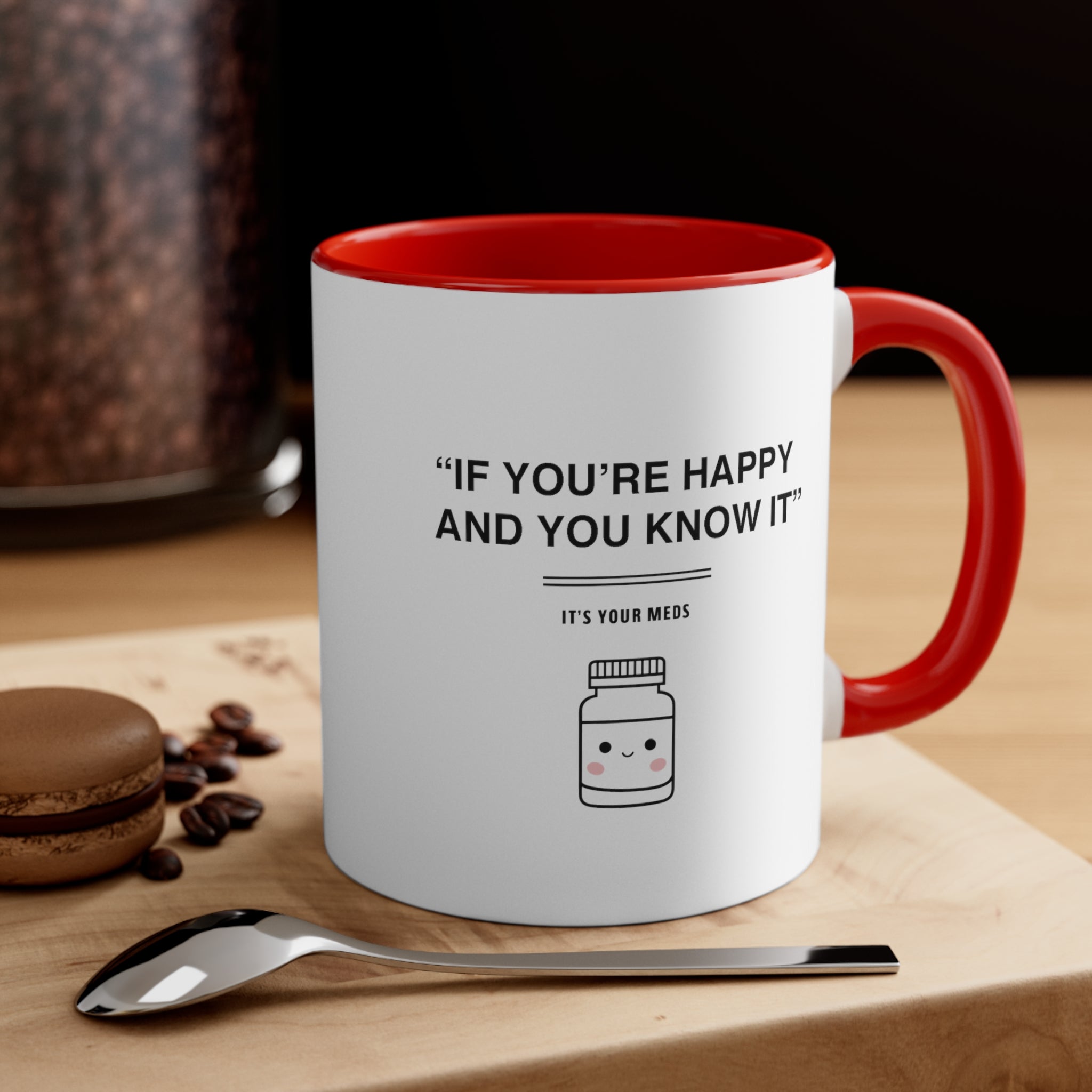Funny Medicine Coffee Mug, 11oz Anti-Depressant Depression Medicine Humor Humour Gift For Depressed Joke Birthday Christmas Medical