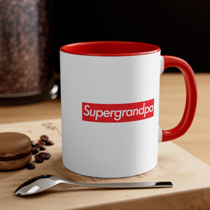 Supergrandpa Accent Coffee Mug, 11oz super Inspired Funny Grandfather Grandpa Appreciation Gift For Grandfathers Thank You Thankful Birthday Christmas